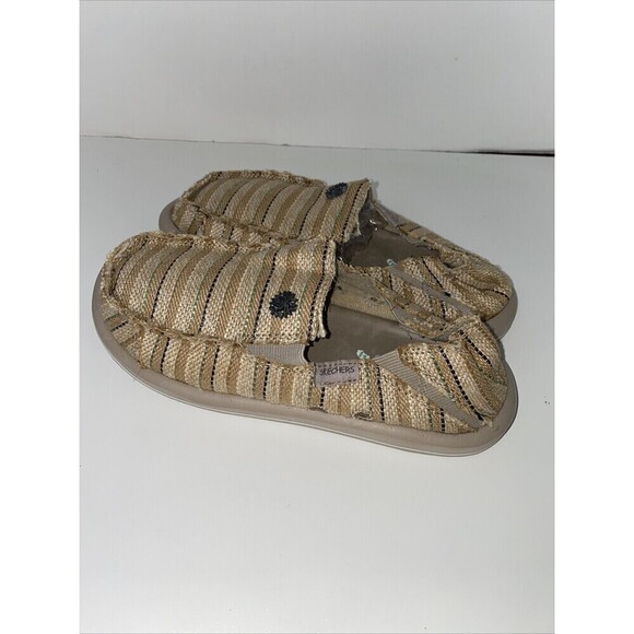 Skechers Raffia Stripe Slip On Shoes Summer Natural Size 6 - Picture 5 of 8